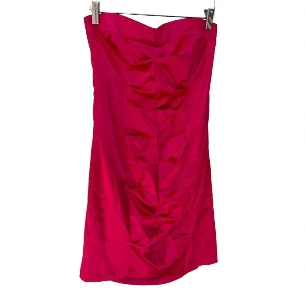 B. Darlin 7/8 sexy strapless bright pink dress with cut‎ out back
